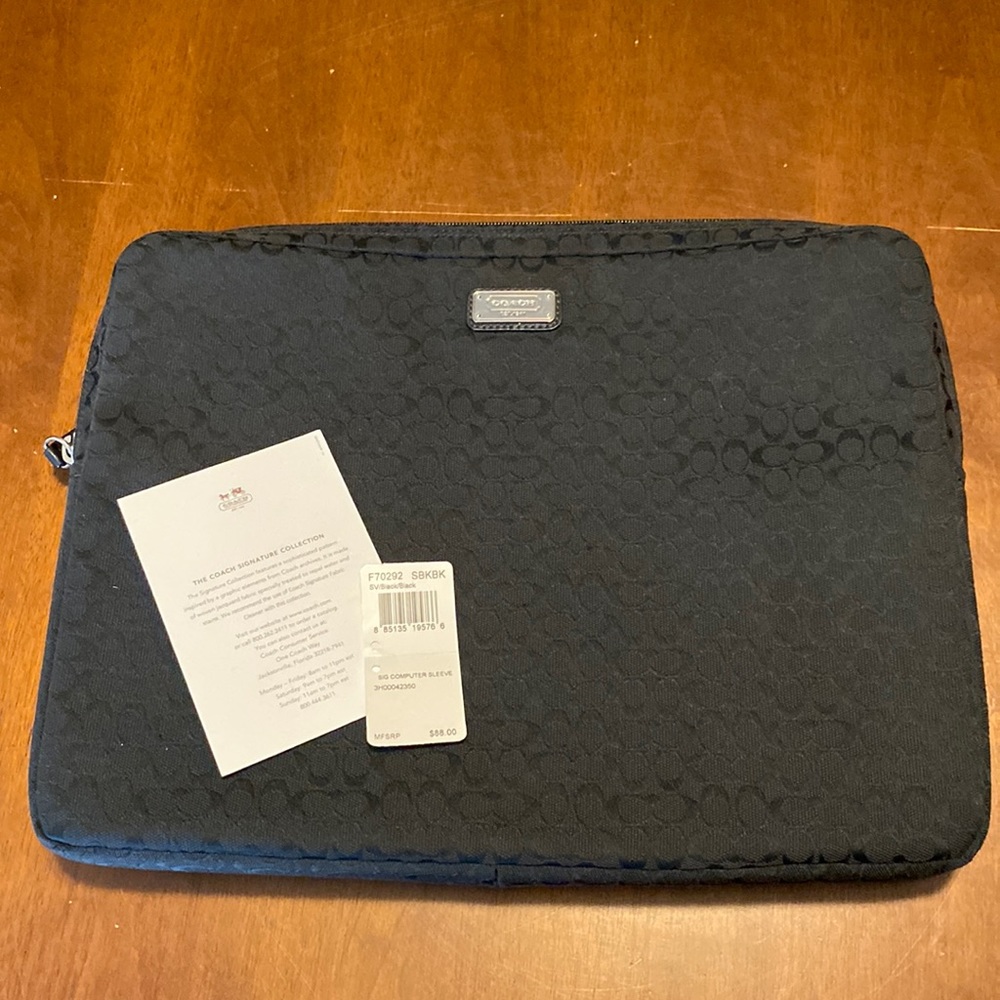 Coach Signature Laptop Sleeve in Black